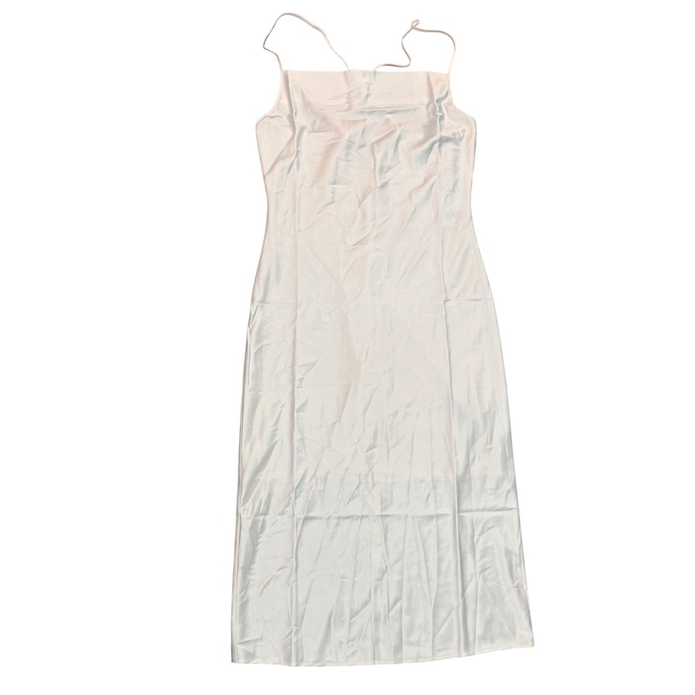 Walter Baker Dani Dress Womens M  Ivory New Satin Cowl Neck Midi Slip Dress $228